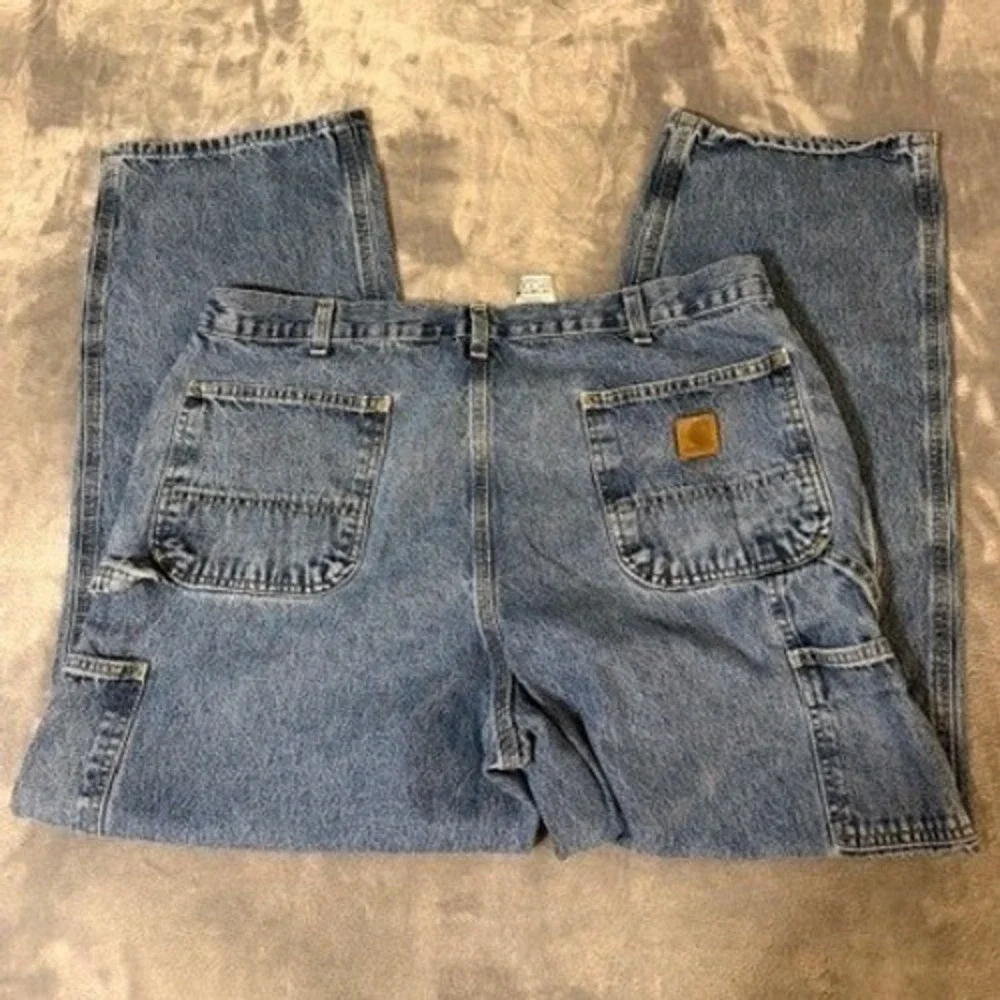 Carhartt B13-DPS Mens 38x30 Blue Denim Original Dungaree Fit Carpenter‎ Jeans